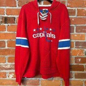 Red NHL Washington Capitals Hoodie with Blue Accents jersey hoodie